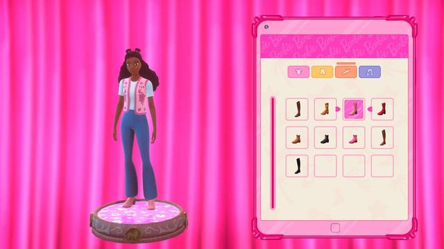 Screenshot from a game called Barbie Horse Trails