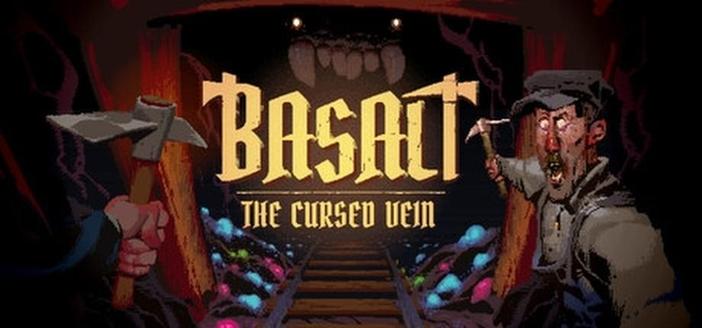 Steam store header image for a game called Basalt: The Cursed Vein