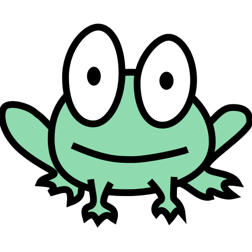 small cartoon frog, from ribbit king