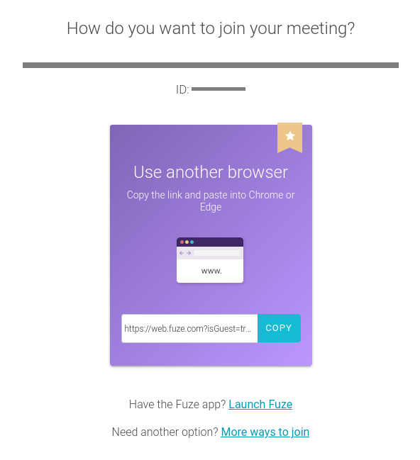 paste it in safari or chrome to join the meeting https